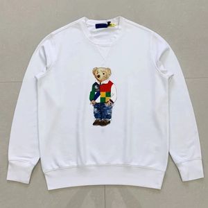 Printed Bear Sweater Men's Youth Autumn Cotton Pullover Round Neck T-shirt Long Sleeve Shirt American Standard Casual Top