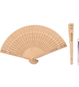 2021 new personalized sandalwood folding hand fans with organza bag wedding favours fan party giveaways Free FAST SHIP