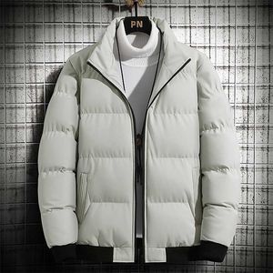 MANTLCONX Plus Size 5XL Thick Men Parka Jackets Winter Warm Mens Outwear Coats Black Stand Collar Male Windbreak Jacket Man 211129