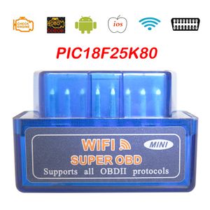 WiFi Elm327 v1.5 Wi-Fi OBD2 Bil Diagnostisk skanner för Android / IOS V 1.5 ELM 327 Wi FI OBD 2 PIC18F25K80 Auto Diagnostic-Tools