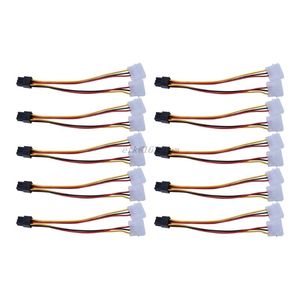 Promotion Molex Pin To PCI E PCI Expess Power Converter Adapter Cable Connector Supply Computer Cables Connectors
