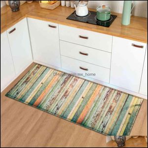 Bath Mats Bathroom Aessories Home & Garden Modern Kitchen Mat Bedroom Entrance Doormat Wood Grain Hallway Floor Decoration Living Room Carpe