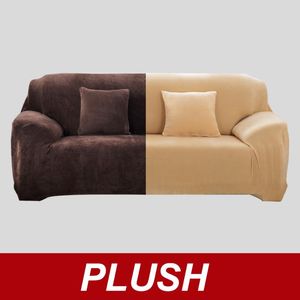 Stolskydd Velvet Plush Sofa Täck Tjockad Universal Stretch Elastisk Sectional Couch L Formade hörn Slipcovers för vardagsrum