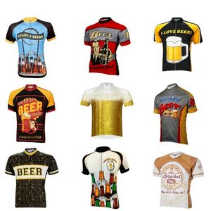 Top Men Beer Cycling Jersey Ropa Ciclismo Short Sleeved Cycling Clothing Classic Bicycling Clothes Summer Bike Wear MTB 9 Style