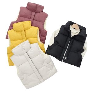3-11 년 겨울 두꺼운 아이들 소녀 소년 조끼 조끼 코트 민소매 와이익 코트 패션 아이들의 옷 캐주얼 소년 211203