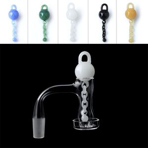 DHL !!! Tam Kaynak Eğimli Kenar Sigara Ters Slurper Kuvars Banger Benzersiz Cam Ile Mermer Zincirleri Cap Set 20mmod 10mm 14mm 18mm Dab Rigs Su Için 18mm Çivi Su Bongs Borular