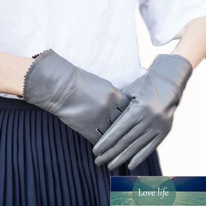 Nova Outono Inverno Mulheres Genuínas Genuinas Luvas de Couro Driving Car Mittens Real Sheepskin Glove Preço de Fábrica Especialista Qualidade Mais Recente Estilo Original Status