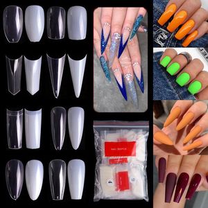 False Nails Kit Nail Art Tip French Long For Salon Manicure Fake Acrylic Accessories Half Full Finger Toe Tips