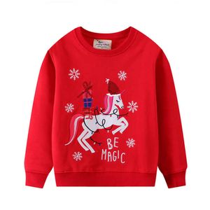 Jumping Meters Children's Sweatshirts for Winter Autumn Embroidery Animals Fashion Girls Tops Sport Toddler Cotton Clothing 210529