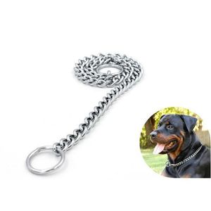 Hundkrafter Leashes 6Size Säkerhetskontroll för Small Big Justerbar Metal Rostfritt Stål Snake Chain Collar Training Show Name Tag