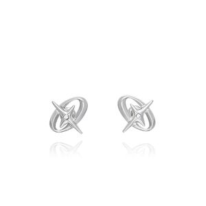 Oval cross earrings high-end Cuff light luxury niche design, simple fashion trend titanium steel jewelry