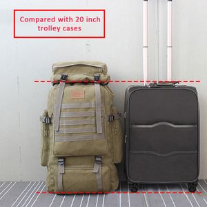 60L Duża wojskowa torba na płótnie Plecak Tactical Torby Camping Piesze wędrówki Plecak Army Mochila Tactica Travel Molle Mężczyźni Outdoor Xa84d K726