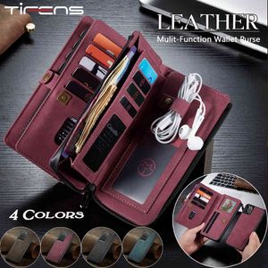 Luksusowy Zipper Portfel Leather SE 2020 Case 12 Mini 11 Pro XS Max XR X 8 7 Plus Karty Magnesu Flip Wymienny Osłona telefonu