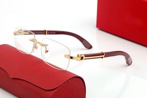 Óculos de Sol Masculinos de Luxo Moda Formato Retangular Rebites de Metal Design Lentes Douradas Brilhantes Marrom Chifre de Búfalo Óculos de Designer Nível de Proteção 3 Caixa Original