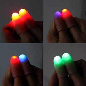 a pair fingers toys halloween thumbs LED light toys kids adult magic trick props flashing luminous gifts glow party decorations Y0730