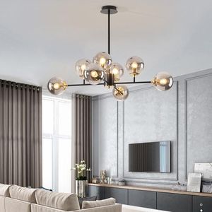 Chandeliers nórdico led lustre moderno sala de estar jantar teto bola de cozinha pendurado lâmpada para no hall loft casa decoração luz luminárias
