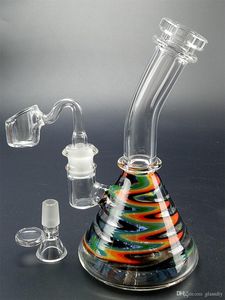 Mini copo colorido bongo de vidro cachimbo de água narguilés de alta quanlidade reciclador dab plataformas de petróleo com prego de balde 14,5 mm junta