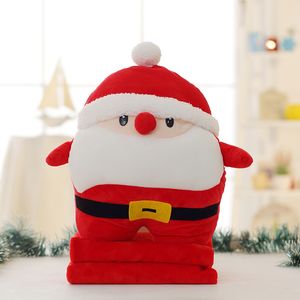 Three In One Pillow Blanket Christmas Gift Creative Santa Claus Cushion Hand Cover Air Conditioning Blanket