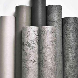 Uaweso cimento auto-adesivo papel de parede quarto loja loja decoração cinza nórdico industrial vento adesivos decoração 210722