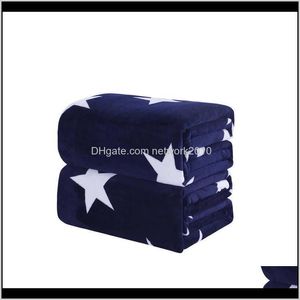 Cobertores Têxteis Home Garden Drop entrega 2021 Estrelas Brilhantes Estrelas de 200x230cm alta densidade super macia flanela cobertor para para o sof