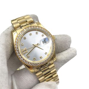 Top Hot Mens Automático Assista Noctilucent Negócios À Prova D 'Água Luxo Relógio De Aço Diamante Strap Relogio Mulheres 36mm