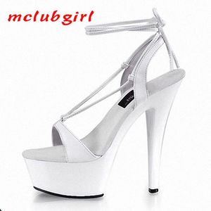 Mclubgirl 15cm Heels Fish Mouth Fun Shoes Thin Wedding Dress Super High For Women LYP Sandals