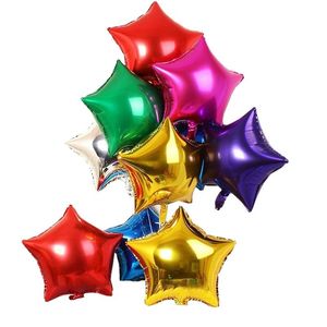 Party Dekoration 35st Star Shape Foil Mylar 18in Ballonger, Seven Color Pentagram Ballong för födelsedagbröllop