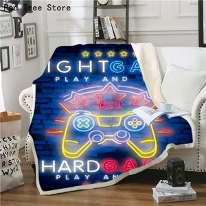 3D Print Throw Blanket Hot Cartoon Gamepad Gamer Flannel Blankets Bedding Bedspread Home Textiles Adult Kids Baby Gift