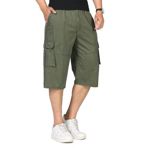 Verão Creecas Homens Militar Tactical Carga Curto Masculino Curto Algodão Calça Curto Verde Verde Baggy Capris Plus Size XXXL 4XL 5XL 210518