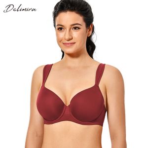 DELIMIRA المرأة زائد الحجم خفيف مبطن حزام الراحة سلس underwire contour الصدرية 210623