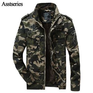 Militär Taktisk Jacka Stil Kläder Jeans Man Soldier Jacka Mäns US Army Camouflage Tjock jacka Coats med sammet 120 x0710
