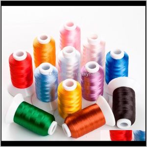 Yarn Clothing Fabric Apparel Drop Delivery 2021 Brother Colors Series Computer Embroidery Thread Filament Trilobal Polyester 500M12 120D2 Sup