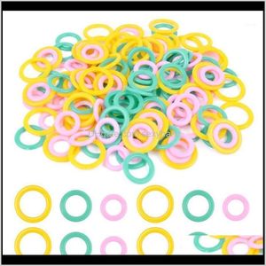 Sewing Notions Tools Apparel Drop Delivery 2021 60Pcs Colorful Knitting Weave Crochet Locking Stitch Markers Rings Needle Clip Diy Tools1 Oe7