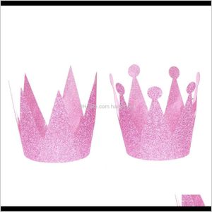 Festive Supplies Home & Garden Drop Delivery 2021 Glitter Birthday Crown Hats Princess Prince Crowns For Kids And Adults Party Decorations Ys