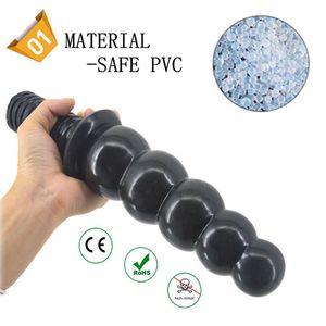 Super Soft Anal Beads Big Butt Plug Suction Cup Black Dildo Anal Booty Beads Huge Anus dilator Sex Toys for Adults Woman Man X0602