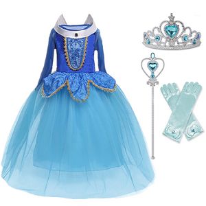 Abbigliamento per bambini Cosplay Costume da principessa Bambini Fantasia Abiti da battesimo Viola Navy Giallo blu