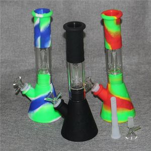 Silikon-Bong-Becher-Basis, Wasserpfeifen, Wasserpfeifen, 14 mm weibliche, unzerbrechliche Bongs, Downstem-Glas-Raucherschale