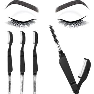 Eyelash Combs Foldable Stainless Steel Teeth Wholesale Brow Brushes Mascara Brush Eyebrow Spoolie Grooming Makeup Tools