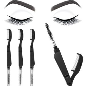 Wimpernkämme, faltbar, Zähne aus Edelstahl, Großhandel, Augenbrauenbürsten, Mascara-Bürste, Augenbrauen-Spoolie, Pflege, Make-up-Werkzeuge