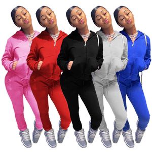 Women Designers Clothes 2021 autumn and winter solid color fashion leisure sports tracksuits sport suits