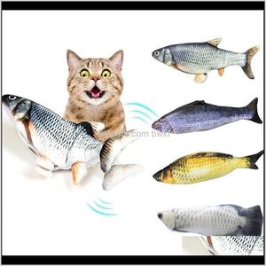 Pet Home Garden Drop Delivery 2021 Moving Electric For Usb Charger Interactive Chew Bite Toys Catnip Supplies Kitten Fish Flop Cat Wagging