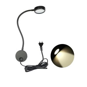 벽 램프 유연한 LED 램프 3W gooseneck mount sconce 읽기 조명 스위치 및 실내 침실 거실 벽을위한 코드를 플러그인