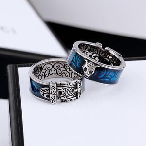 Wholesale 925 silver turquoise rings for sale - Group buy Designer jewelry RING Silver Tiger Head couple ring new Shuang Turquoise love no fashion hip hop style
