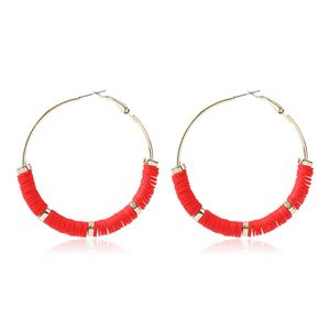 Bohemian Flat Round Polymer Clay Loose Spacer Beads Women Circle Orecchini a cerchio Statement Jewelry Accessori regalo