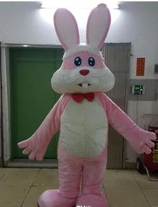 Performance Pink Rabbit Mascot Costumes Christmas Fancy Party Dress Cartoon Character Outfit Suit Adults Size Carnival Easter Advertising Theme Clothing