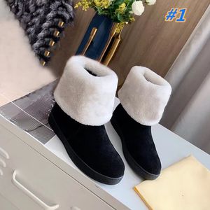 2021 designer winter warm ankle snow boots women's fashion soft leather flat bottom casual Martin shoes size 35-41