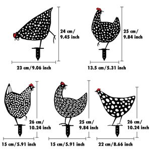 5 pezzi decorazioni di pollo cavo acrilico animale da fattoria gallina pali ornamenti per pasqua casa cortile esterno giardino prato decorazione del pavimento 210607