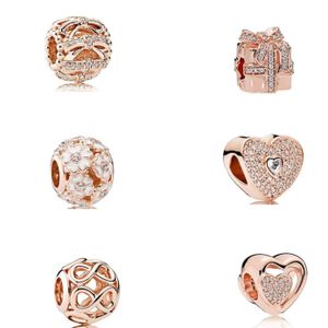 S925 Sterling silver Diy charm Fit bead For Pandora style Bracelets and European rose gold Bracelet&Collier women jewelry