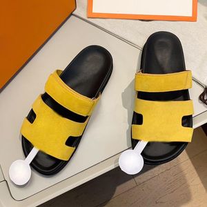 Women Designers Flat Slides slippers Sandals Foam Runner Platform Genuine Leather shoes Sandal Beach Novelty Scuffs shoe 4-11