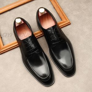 Moda Brogue Erkekler Casual Elbise Ayakkabı Siyah Yüksek Kalite Oxford Gerçek Inek Derisi Deri Örgün Ayakkabı Erkek Parti Ayakkabı Için Takım Elbise Için